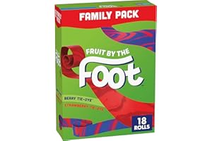 Fruit by the Foot Fruit Flavored Snacks, Berry Tie-Dye and Strawberry Tie-Dye, Stocking Stuffers, 18 Rolls, 13.5 oz