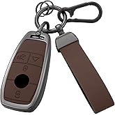 Qunzes Key Fob Cover with Heavy-duty Keychain for Benz A-Class C-Class G-Class E-Class S-Class