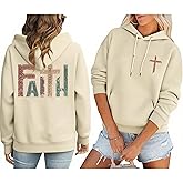 IZROLO Faith Sweatshirts for Women Christian Sweatshirt Jesus Cross Graphic Shirt Bible Verse Religious Hoodie Pullover Tops