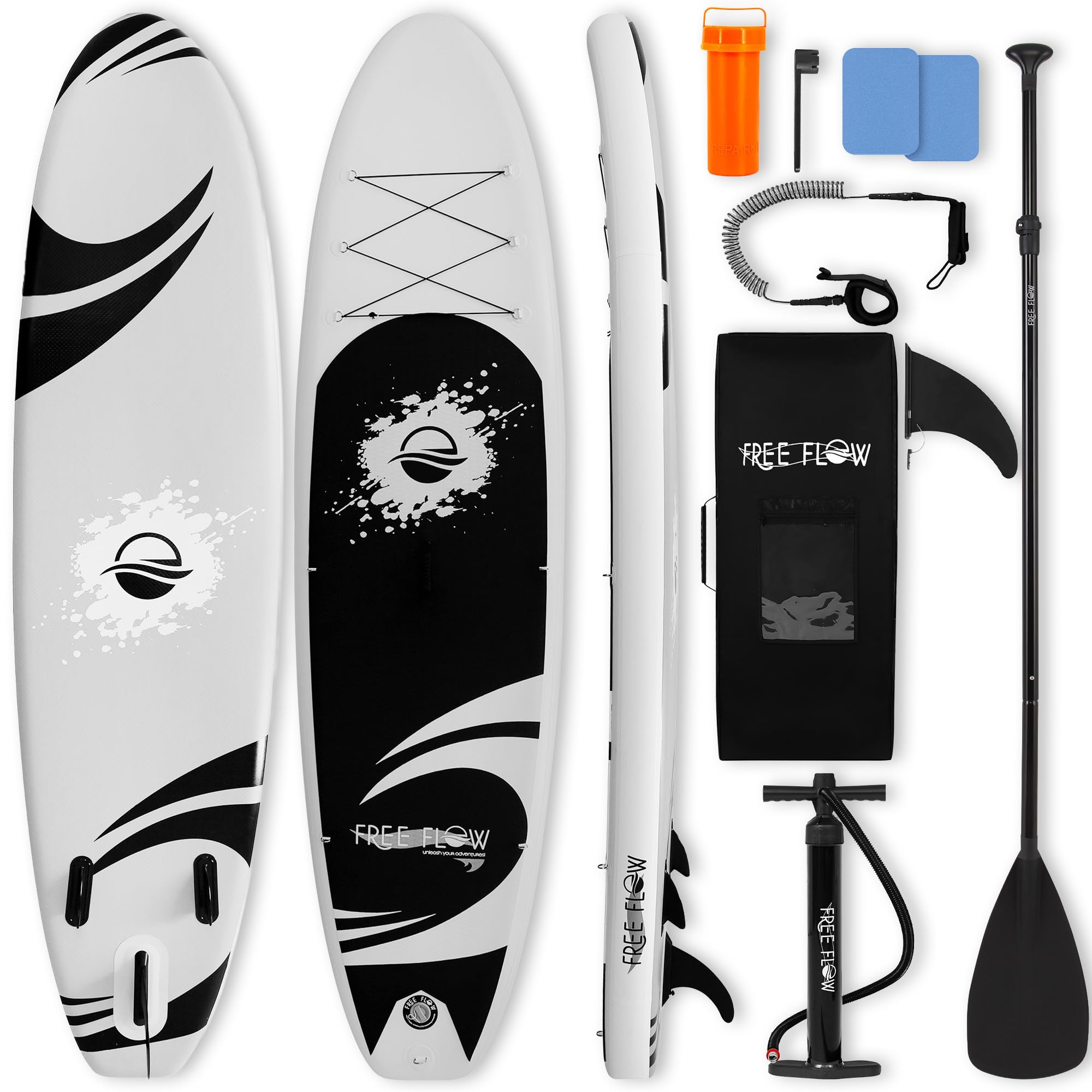 SereneLife Inflatable Stand Up Paddle Board with Premium SUP Accessories, Wide Stable Design, Non-Slip EVA Deck Pad for Youth and Adults