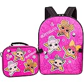 L.O.L. Surprise! Backpack Combo Set - Girls' 2 Piece Backpack Set Backpack & Lunch Kit (Hot Pink)