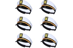 dodowin Captain Sailor Hats for Women Men, Adjustable Boat Yacht Rock Costumes for Hugh Hefner Playboy Party 1/4/5/6 Pack