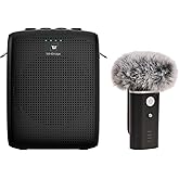 WinBridge WB006 Upgraded Wireless Voice Amplifier – Bluetooth Lapel Microphone with Speaker, Windproof Foam Compact & Portable, Clip-On Mic, Mini Megaphone for Teachers Presenters, Tour Guides