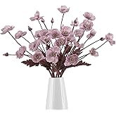 IPOPU Pink Poppy Flowers Artificial 8pcs Silk Poppies Flowers with Stems Silk Flower Arrangements for Wedding Table Centerpieces for Home Bridal Shower Party Decor (Pink)