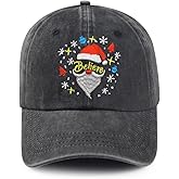 Christmas Hats for Men Women, Santa Believe Gifts, 3D Santa Embroidered Nose Adjustable Washed Baseball Cap Dad Hat