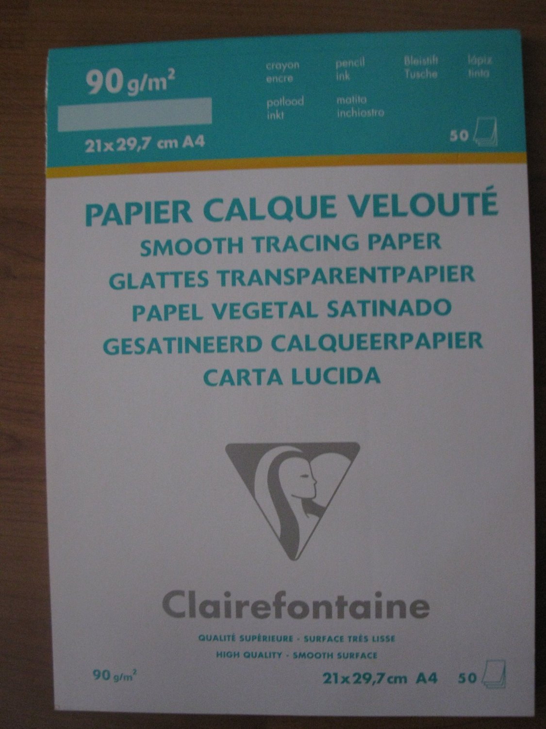 Clairefontaine - Ref 97133C - Tracing Paper Pad (50 Sheets) - A4 Sized, 90/95g, High Transparency, Smooth Surface, Acid Free, Printable - Suitable for Ink, Marker & Pencil