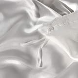 Loussiesd Hotel White Comforter Cover Single Silk Like Satin Bedding Set view 6