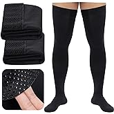 Compression Socks, 20-30mmHg Men's Thigh High Compression Stockings with Non-slip Silicone
