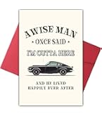 Funny Retirement Card For Men - 'I'm Outta Here' Sports Car Design Farewell Card