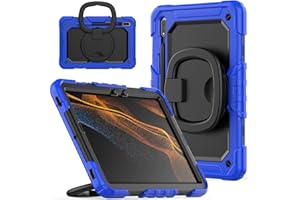 isellcuver Case for Samsung Galaxy Tab S8 (SM-X700/X706)/S7 11 Inch (T870/T875): Rotating Stand Handle Cover with Rugged Sili