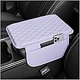 Upgraded Car Center Console Cover,Microfiber Leather Car Armrest Cover Cushion with 2 Storage Bags,Universal Car Armrest Storage Box Car Interior Accessories for Most Cars (Purple)