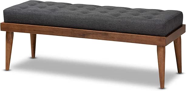 Amazon.com: Baxton Studio Benches, One Size, Charcoal/Walnut: Kitchen