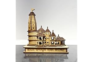 4OUR FAITH Shree Ram Janmbhoomi Wooden Temple Decorative Showpiece - 14 cm
