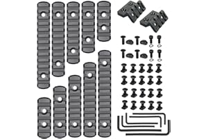 GENERIC Picatinny Rail 3,5,7,9,11,13-Slot for Mlok, CG Gears Polymer Rails Section Plus Offset Flashlight Mount with T-Nuts, Screws & Allen Wrench