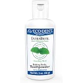 Eco-Dent ExtraBrite Baking Soda Toothpowder, Mint, 2 Oz + DailyRinse Pack | Whitening Toothpaste Alternative with Oxidizing Calcium Peroxide, Fluoride- &amp; SLS-Free, Low-Abrasion, 200 Brushings