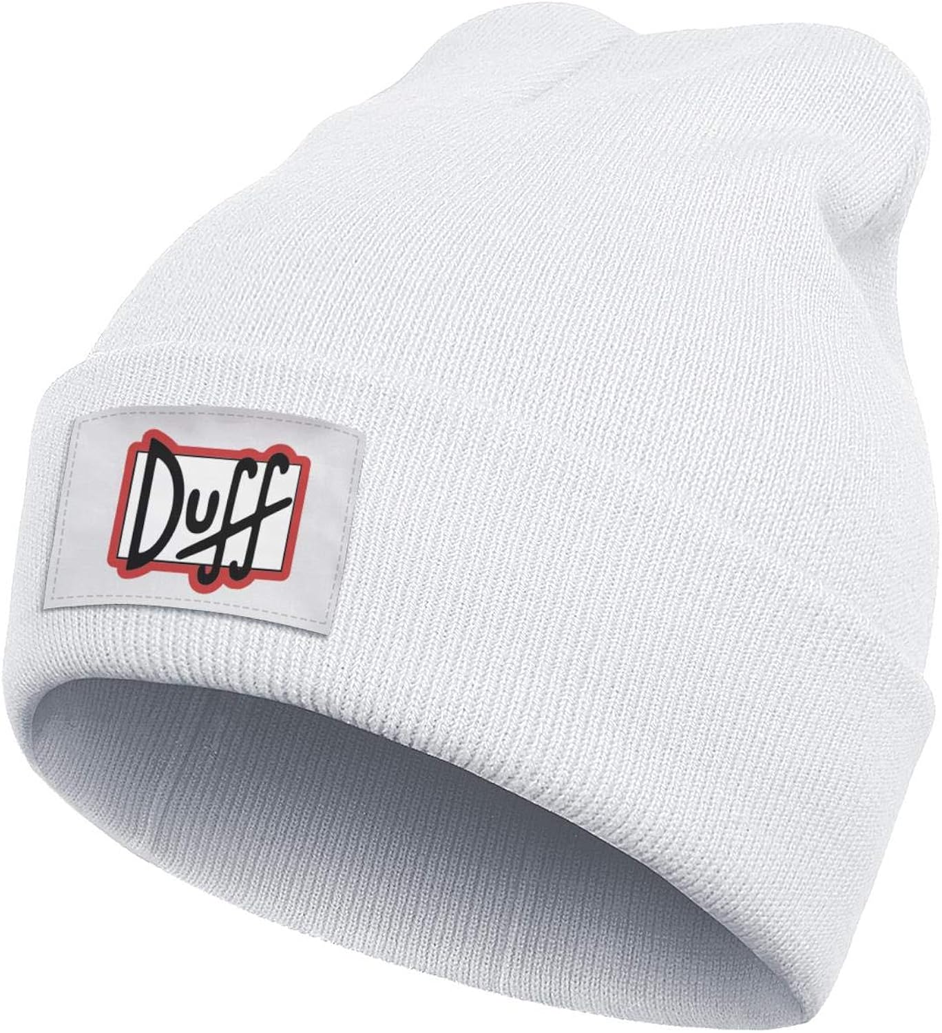 LZJDY Unisex Fashion Duff Beer Winter Thick Fine Knit Hat Flat Brim White Beanie Caps at Amazon