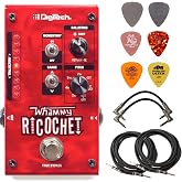 Digitech WHAMMY RICOCHET Guitar Pitch Effect Pedal Bundle with 4 Cables and 6 Assorted Dunlop Picks