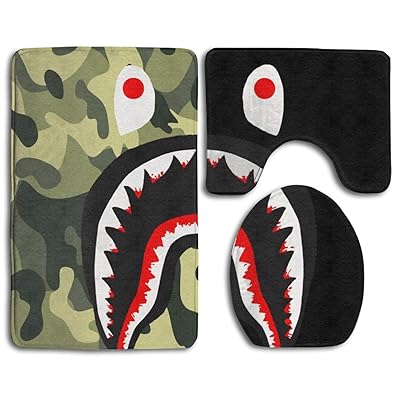 Buy 3-Piece Bape Blood Shark Camo Bathroom Set at Ubuy Kuwait