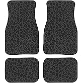 BENXINYA Black Leopard Print Car Mats Set of 4 Abstract Wild Animal Skin Texture Cute Cheetah Spot Pattern Floor Mats for Cars Non Slip Front Rear Vehicle Rugs Universal Auto Accessories for Trucks