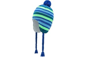 Otoyzy Winter Peruvian Hat Earflap Fleece Lined Pompon Knit Hat Beanie for 3-10T Baby Girls