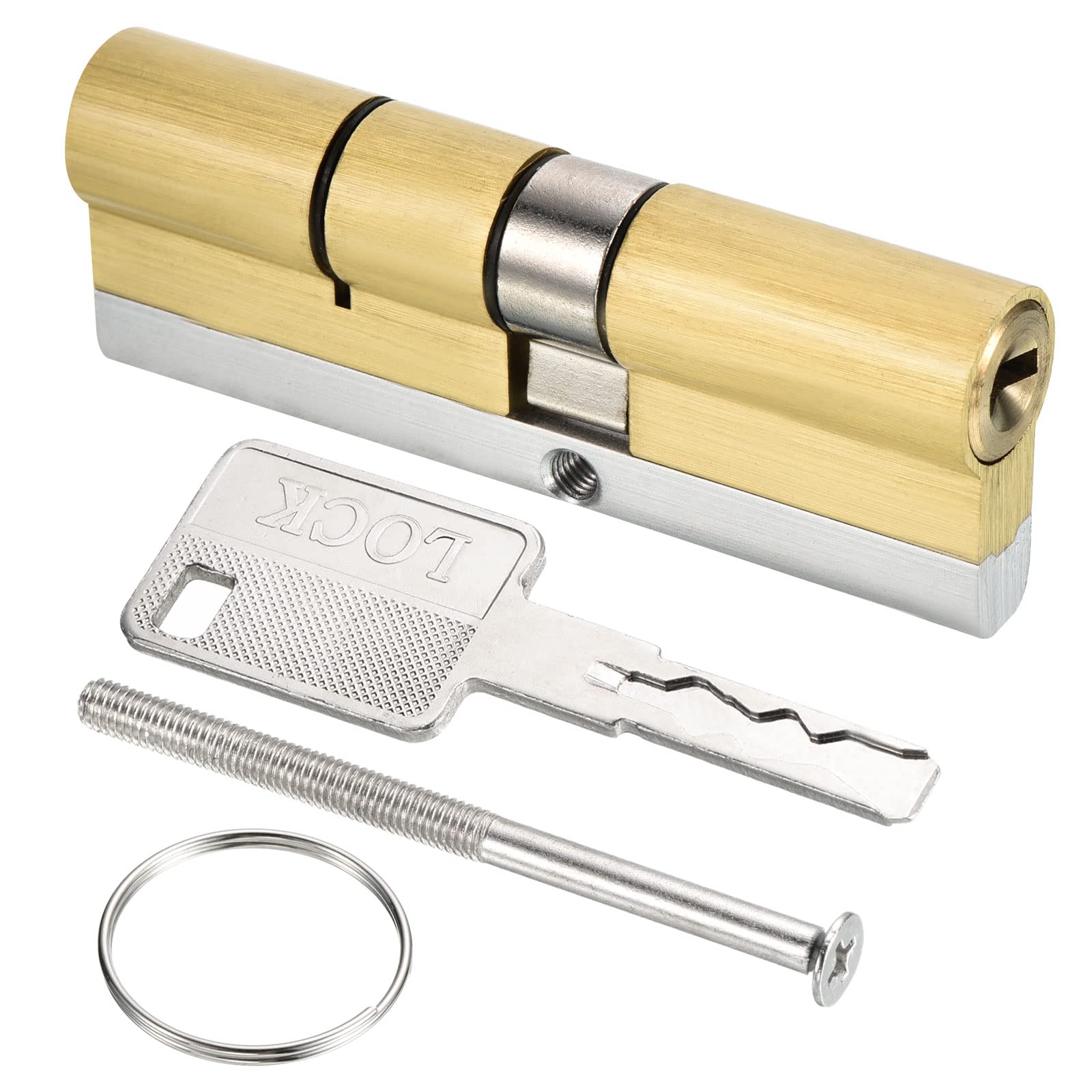 PATIKIL 40/50 (90mm Overall) European Double Lock Cylinder, Door Cylinder Lock with 8 Keys for Wooden Doors, Aluminum Doors