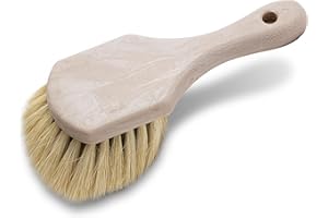 Marshalltown Utility Scrub Brushes, 8 Inch Size, White Tampico Bristles, High-Tensile Strength Foam Plastic Block, Made in The USA, 6522