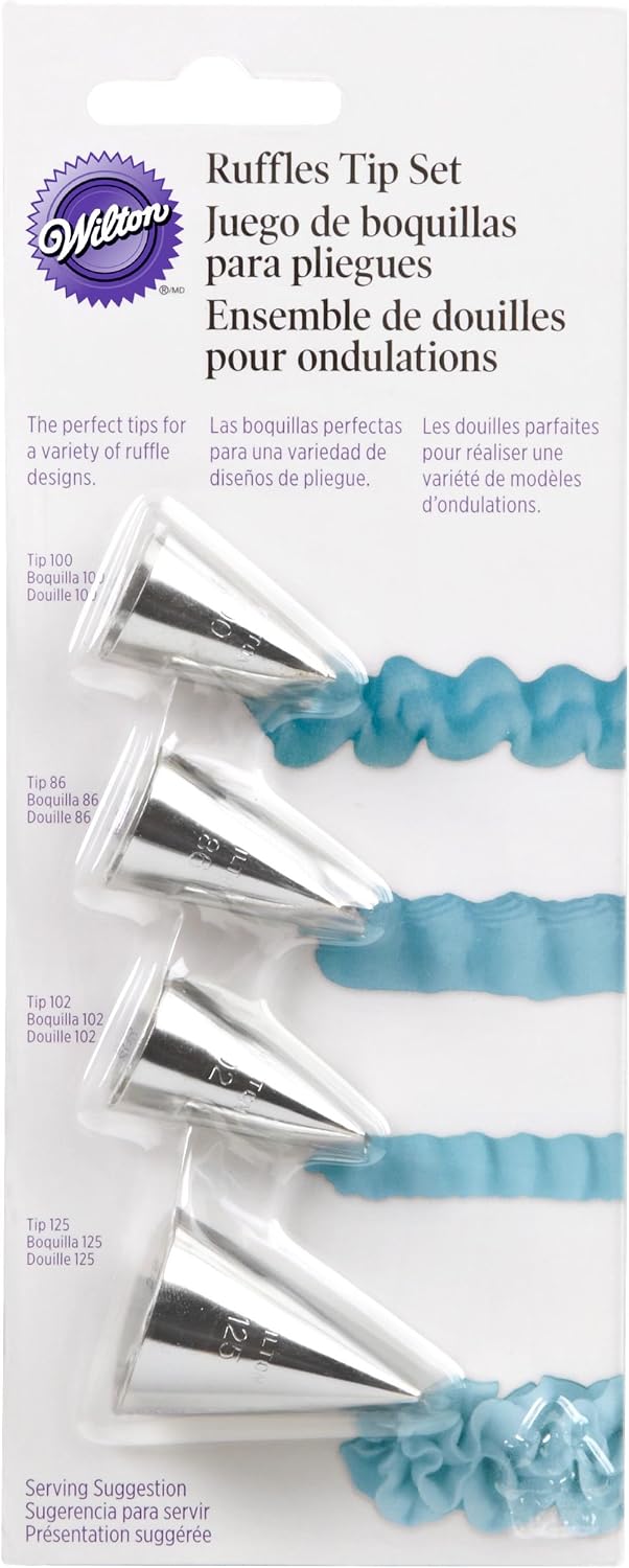 Wilton Decorating Tip Set 4/Pkg-Ruffles, #125, #102, #100 and #86, Other, Multicoloured, Stainless Steel - Image 3