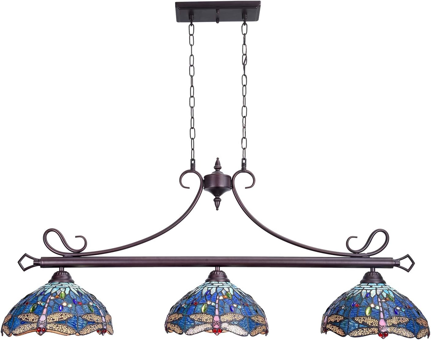 vintage stained glass pool table lights