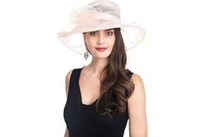 SAFERIN Women's Organza Church Fascinator Bridal Tea Party Wedding Hat