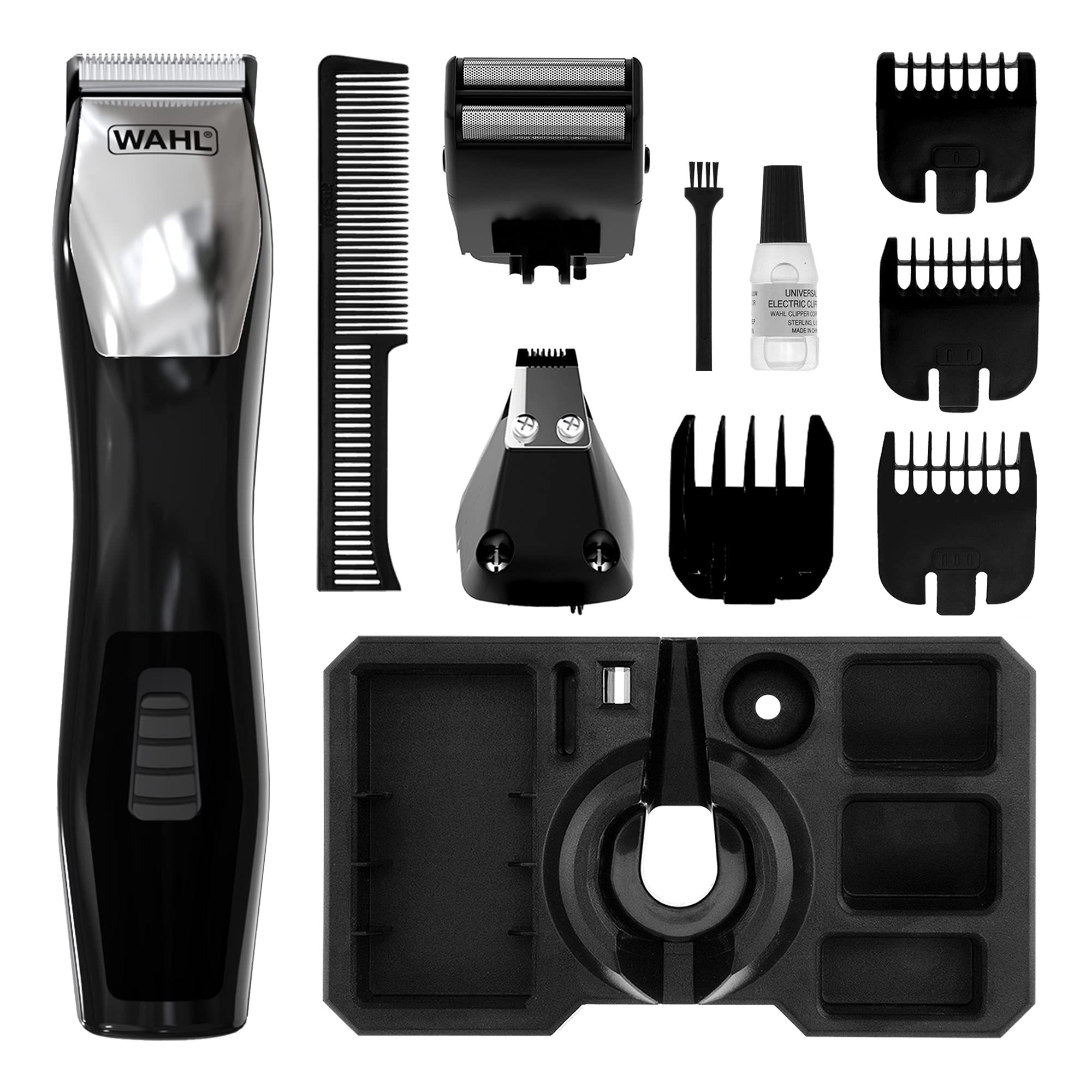Wahl Groomsman 8 in 1 Multigroomer, Multigroomer for Men, Face and Body Trimming, Beard Trimmers Men, Men’s Stubble Trimmer, Grooming Set, Nose Trimmer, Body Trimming, 3 Interchangeable Heads
