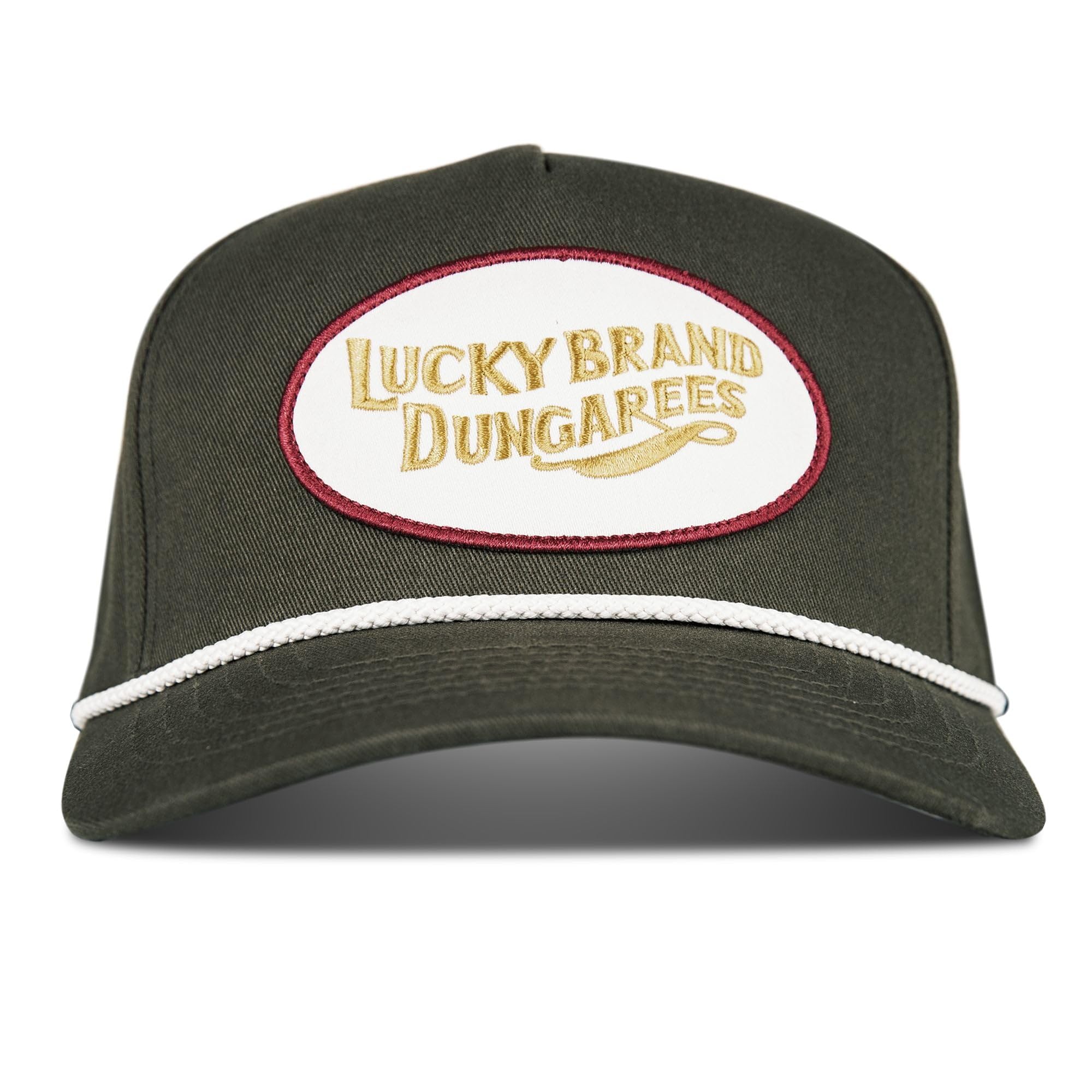 Lucky Brand Cotton Embroidered Baseball Cap with Adjustable Straps for Men and Women (One Size Fits Most), Dungarees-Olive