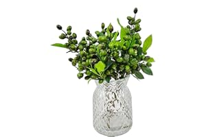 NOLAST 5pcs Artificial Berry Stems Faux Berries Branches Fake Berry Spray Flowers Plant for Vase Home Office Party Decoration (Green)