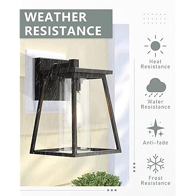 Buy Kauen Outdoor Wall Mount Light Fixtures 11 Inch Exterior Sconces Wall Lighting In Textured Black Finish W Cylindrical Glass 2438 1w 2pk Online In Turkey B08hjvf5h5