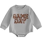 Baby Football Outfit Toddler Boy Girl Game Day Onesie Bubble Sweatshirt Romper Infant Fall Winter Clothes