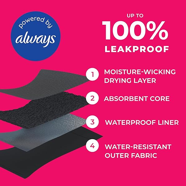 PROOF. BY ALWAYS HIGH RISE BRIEF, OVERNIGHT ABSORBENCY PERIOD UNDERWEAR FOR WOMEN – HOLDS UP TO 9 REGULAR TAMPONS – WASHABLE LEAKPROOF PERIOD PANTIES – XL, BLACK, X-LARGE