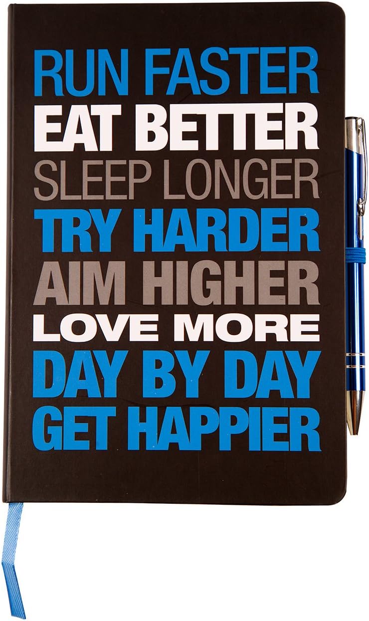 BROOK STREET NOTES Motivational Notebook - Hardback A5 (Black/Blue)