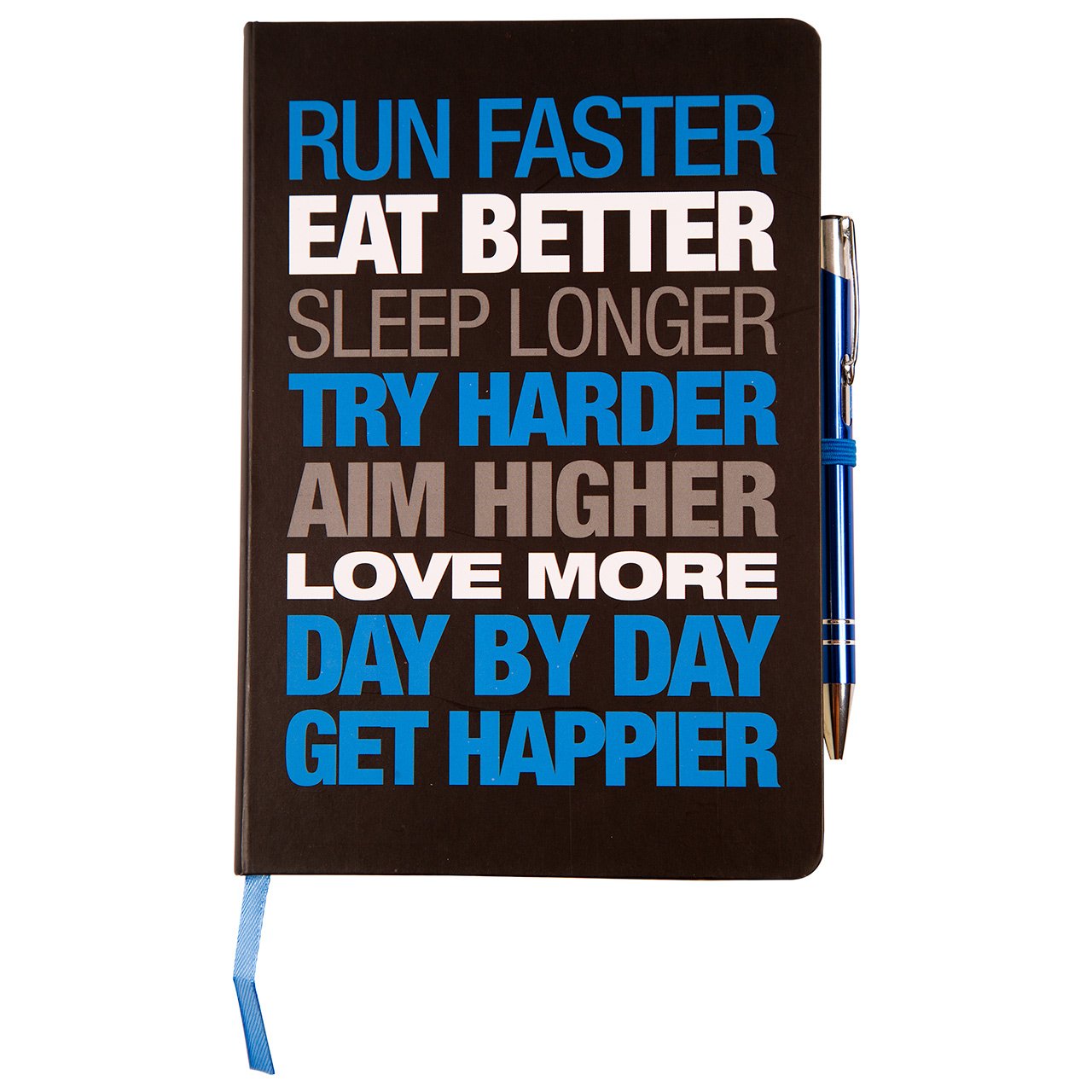 BROOK STREET NOTES Motivational Notebook - Hardback A5 (Black/Blue)