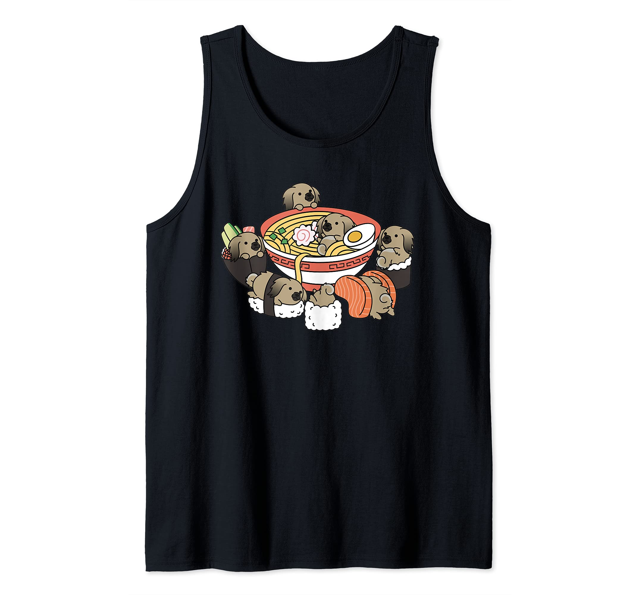 Ramen Sushi Pekingese Dog Tank Top
