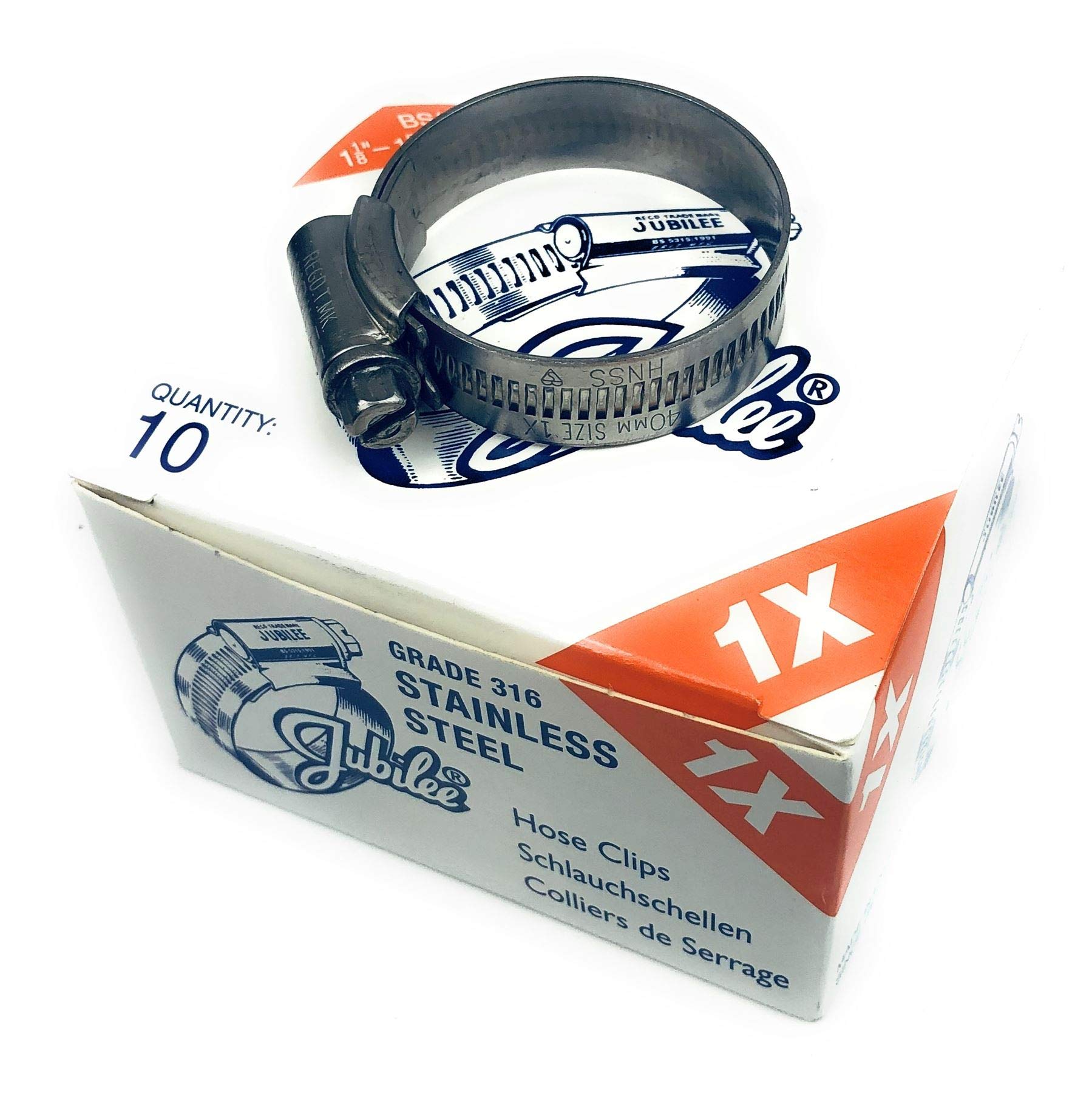 Jubilee® Stainless Steel SS316 Hose Clamp 30-40mm x 10