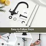 Hapilife Kitchen Sink Mixer Tap Monobloc Dual Lever Matte Black 1 Hole view 8