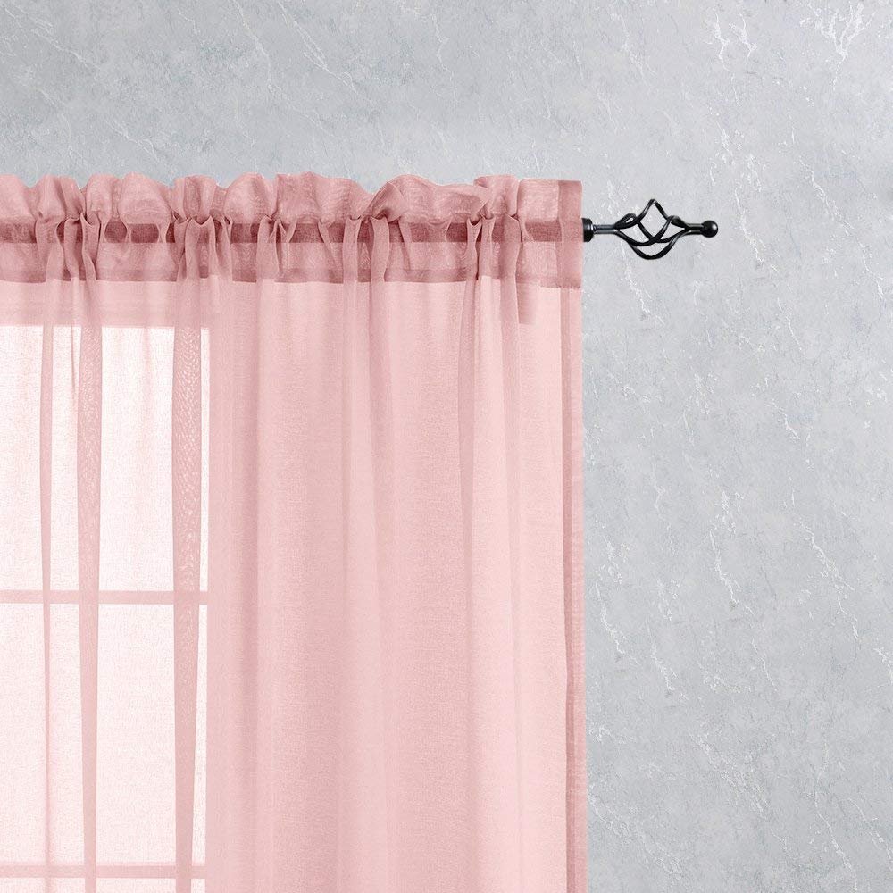 Sheer White Curtains for Living Room 63 inch Length ...