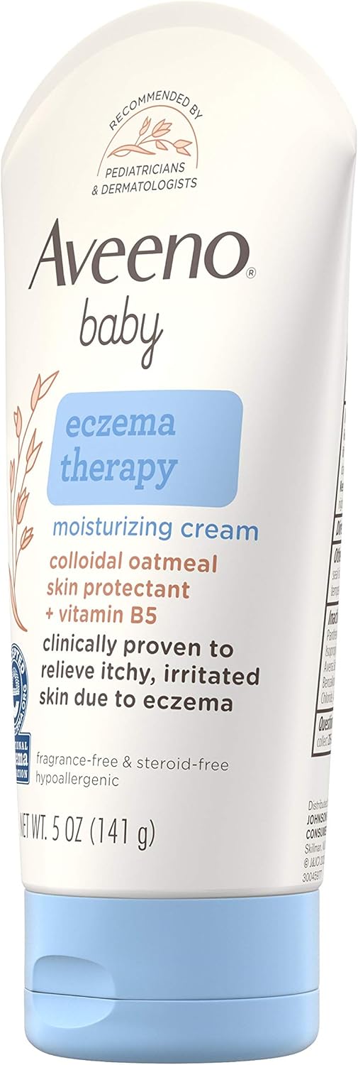 Aveeno Baby Eczema Therapy Moisturizing Cream, with natural Colloidal Oatmeal and Dimethicone for Dry Skin and Baby Eczema Relief, 5 oz: Health & Personal Care