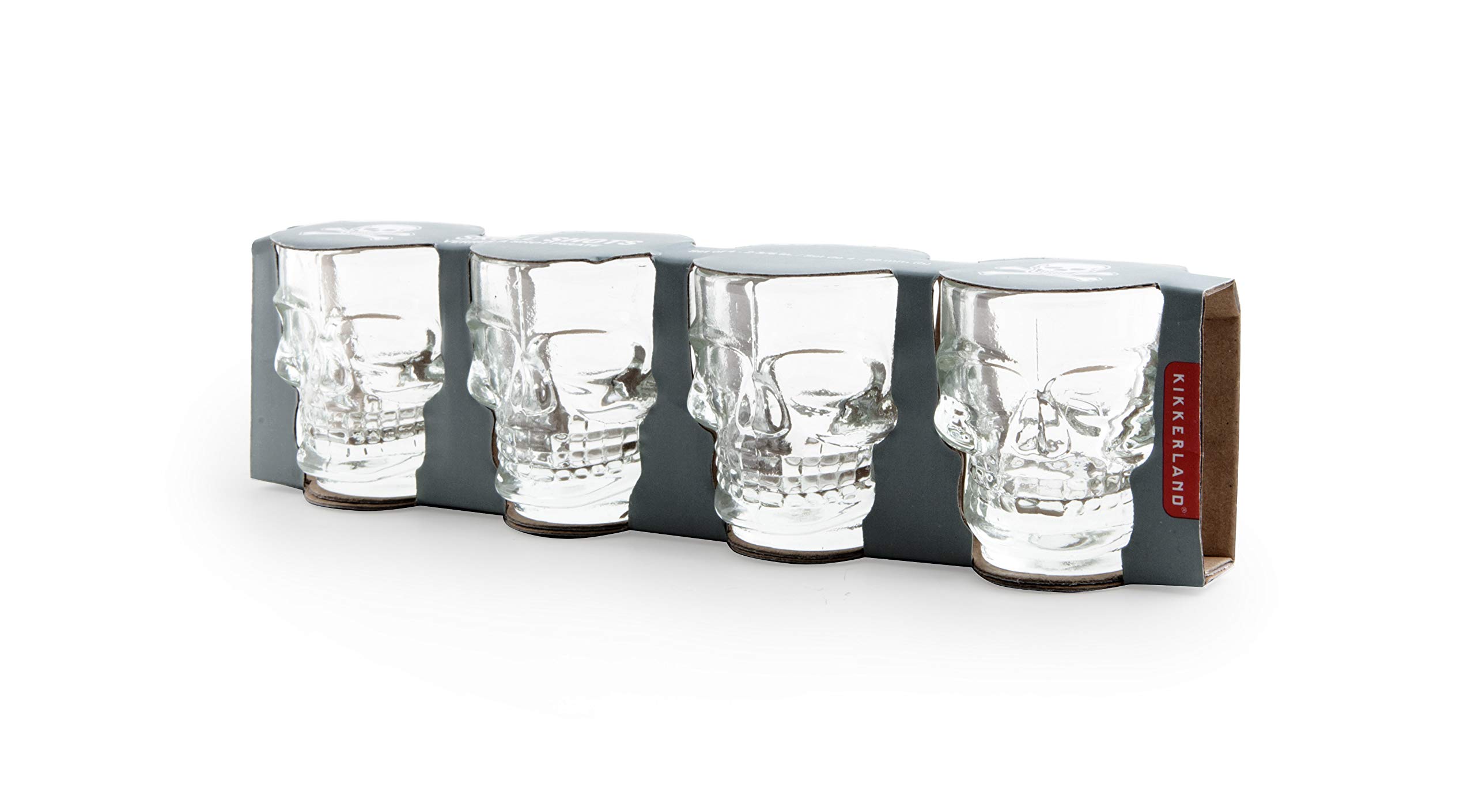 KIKKERLAND Skull Shot Glass, 4 Count (Pack of 1)