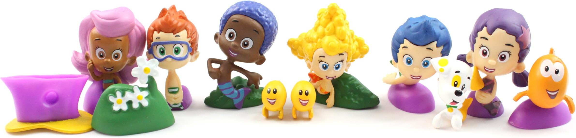 Western Animation Bubble Guppies Mini Figures Toys Set of 12 Gil Molly Kids Collectible 4cm - 5cm