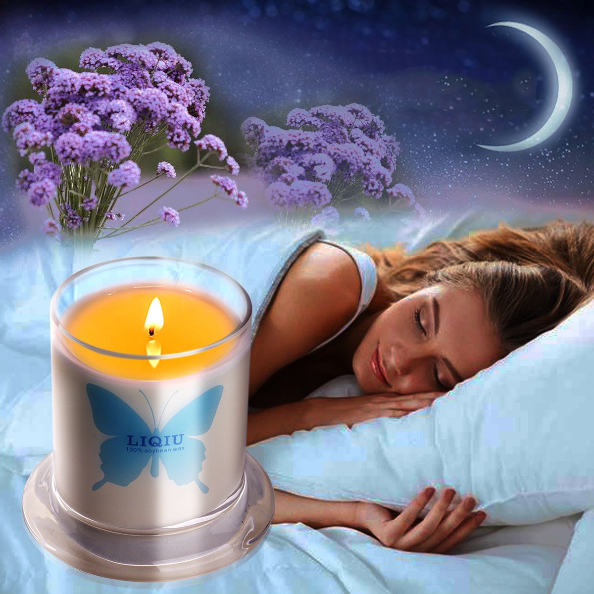 LIQIU Candles Scented - Candles Lavender Long Burning 60 Hours - 100% Natural Soy Aromatherapy Candles for Men Mom Gifts