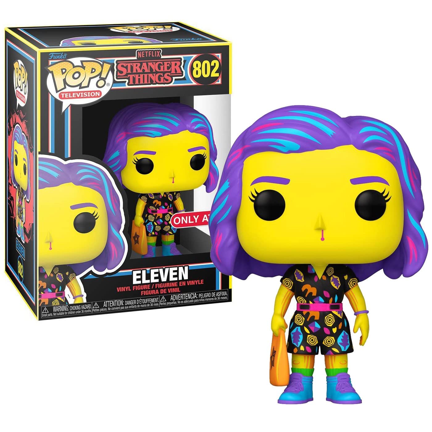 Funko Stranger Things Eleven Black Light GITD Glow in The Dark Special Edition POP Television #802 Vinyl Figure