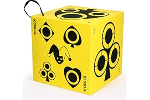 Kalkal Archery Target, 6-Side Archery Target Block with Carry Handle, Easy Arrow Removal, Lightweight Poker Archery Targets for Backyard Practice