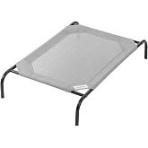 Coolaroo Original Elevated Dog Bed - Breathable Off-The-Ground Pet Bed with Cooling Fabric, Joint Relief &amp; Moisture-Resistant Fabric, 100% Recyclable, Easy Clean, Grey, Medium
