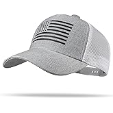 American Flag Trucker Hat - Snapback Hat, Baseball Cap for Men Women - Breathable Mesh Side, Adjustable Fit - for Casual Wear