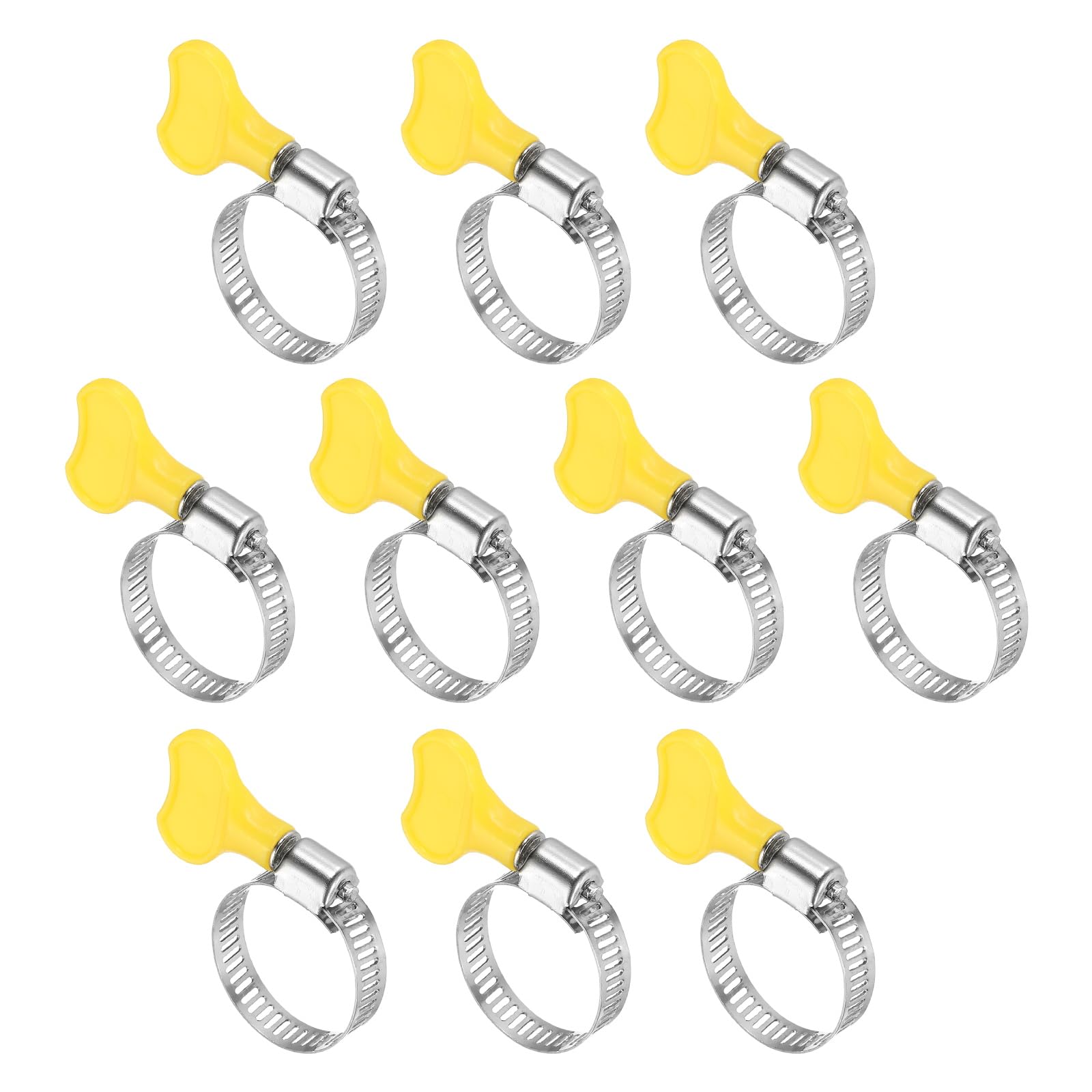 PATIKIL 10 Pcs 19-29mm Stainless Steel Hose Clamp Adjustable Bolt Hose Clamps